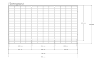 Douglas overkapping 402x735cm + wanden blank Verando, Pure